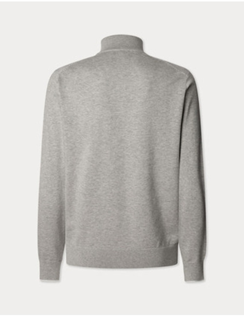 Diagonal jacquard half-zip trui 