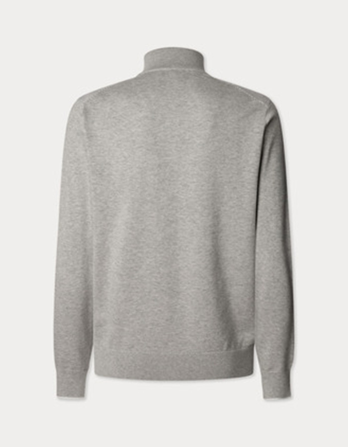 Diagonal jacquard half-zip trui 