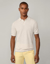 Regular fit Gebreide poloshirt- Light Beige 