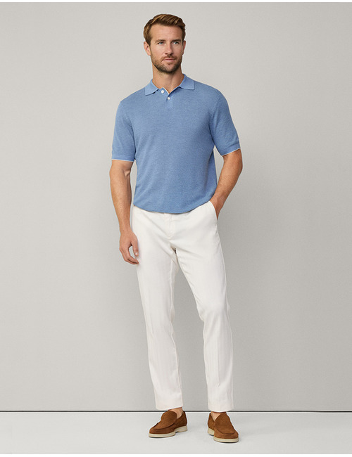 Regular fit Gebreide poloshirt  – ice blue  