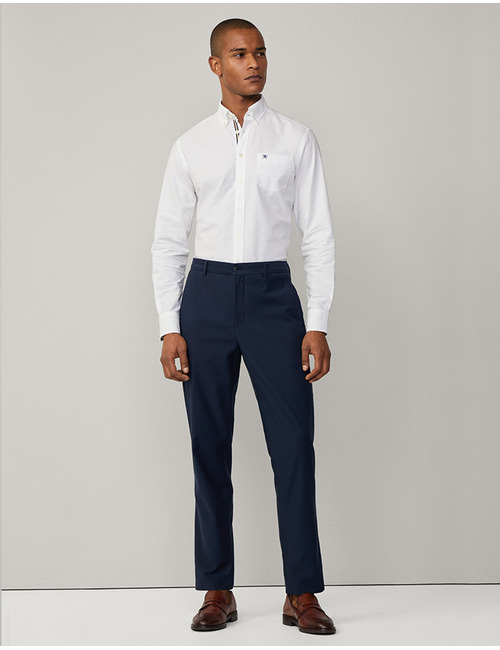 Tailored fit Oxford overhemd met multi-trim – optic white  