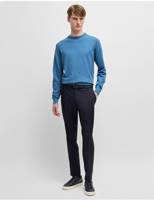 Regular Fit Katoenen trui met logostiksel  