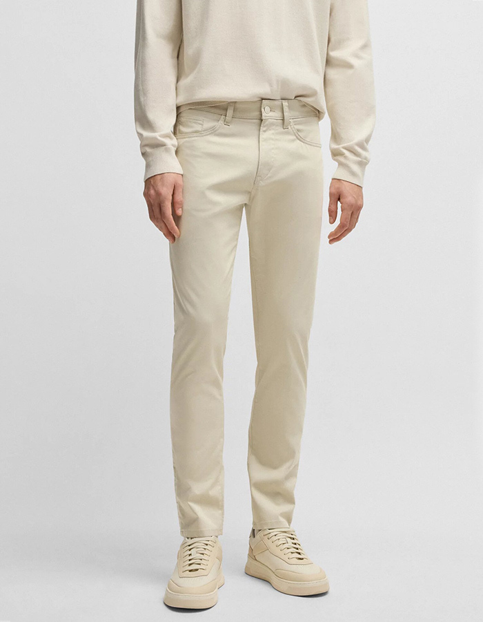Slim-fit Delaware-broek van stretchsatijn  