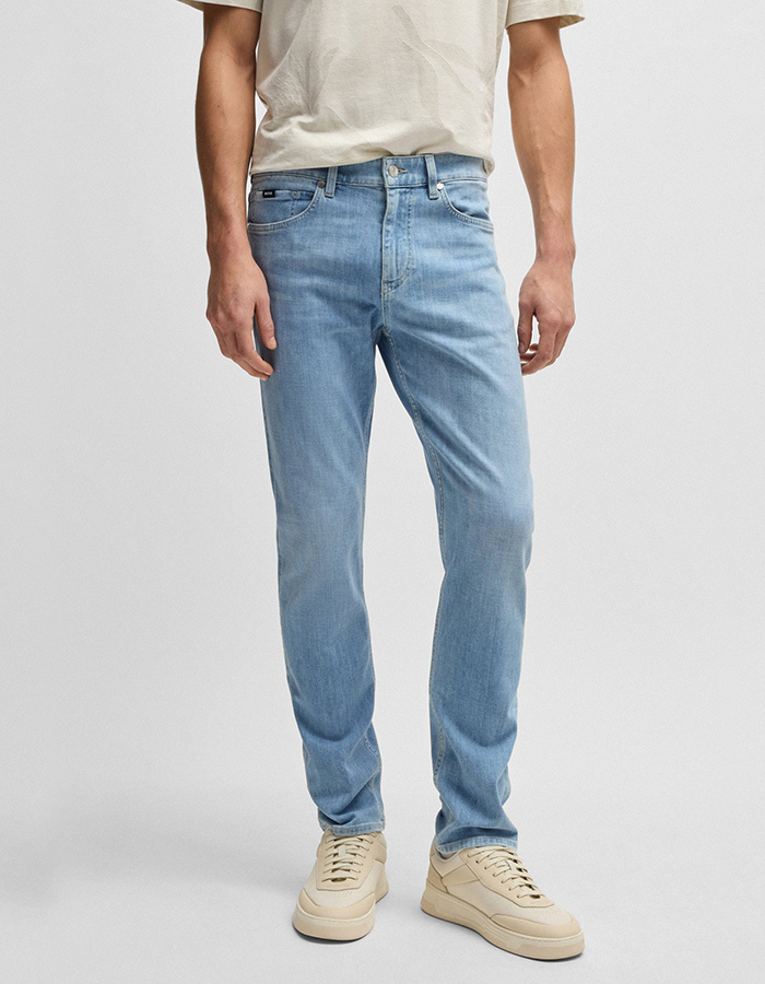 Slim-fit Delaware-jeans van blauw Italiaans denim  