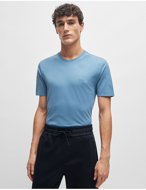 T-shirt van katoenen jersey met rubberen logoprint 