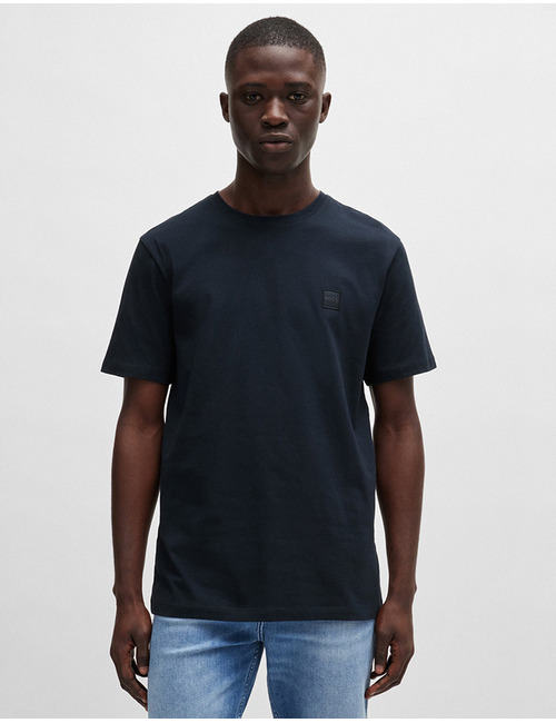 T-shirt van katoenen jersey met logopatch  