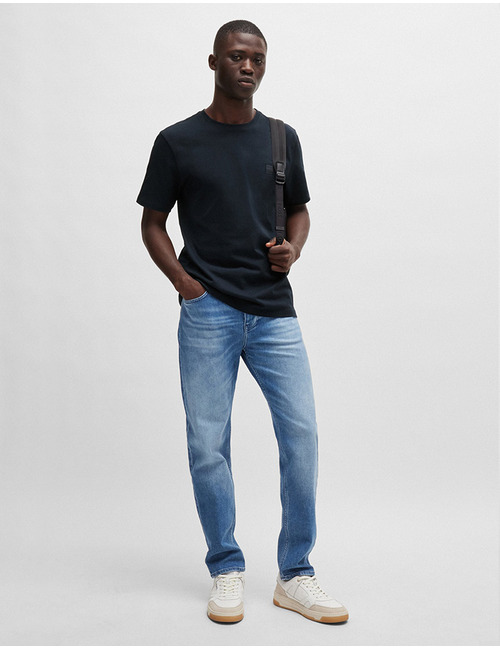 T-shirt van katoenen jersey met logopatch  