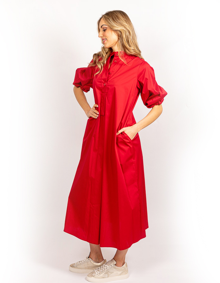 Liviana Conti lang kleed rood
