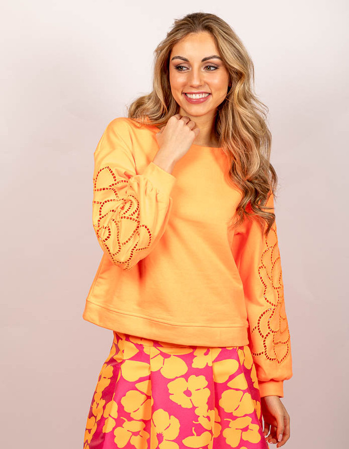 Senso lange mouw sweater oranje
