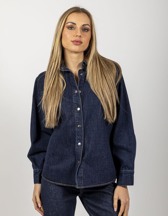 Neo Noir lange mouw bloes donkere washing