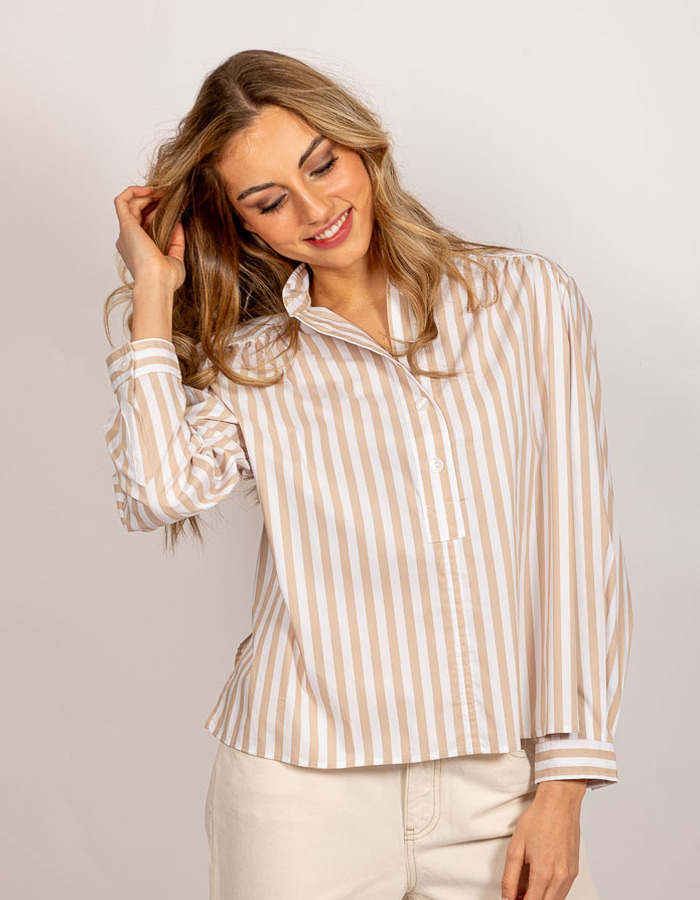 Lalotti lange mouw bloes beige
