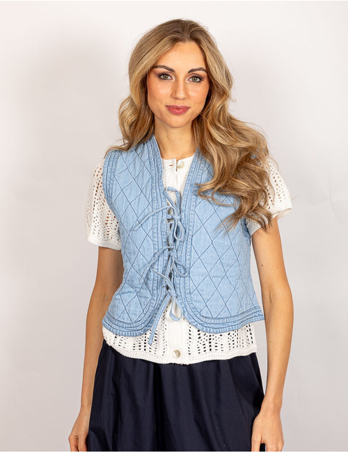 Neo Noir gilet zonder mouw blauw