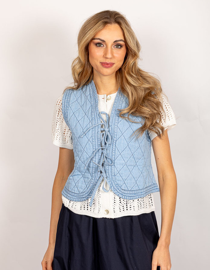 Neo Noir gilet zonder mouw blauw
