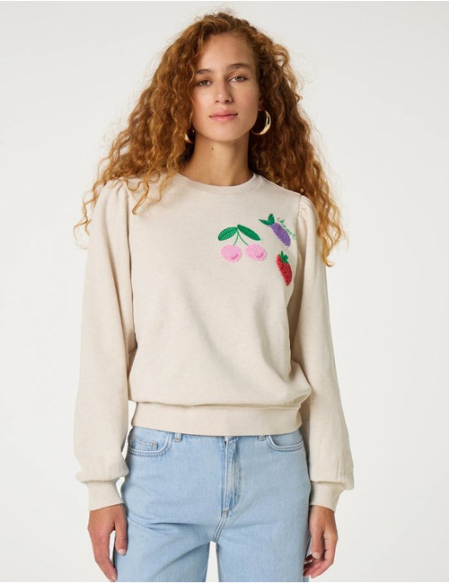 Fabienne Chapot lange mouw sweater beige
