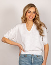 Xandres korte mouw pull wit