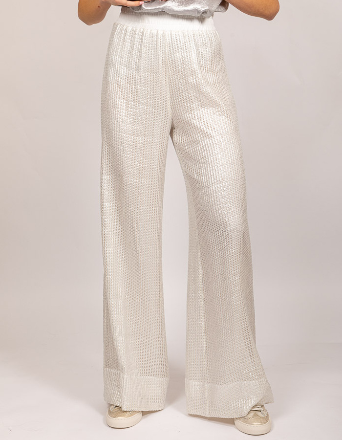 Access broek met elatische band zilver