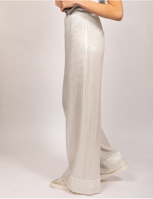 Access broek met elatische band zilver