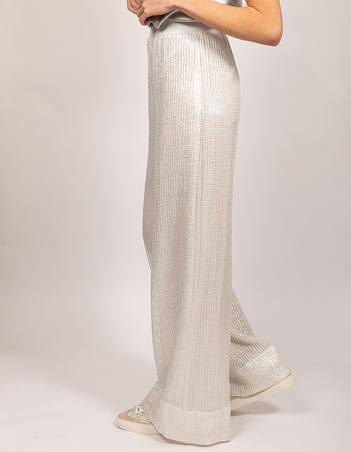 Access broek met elatische band zilver