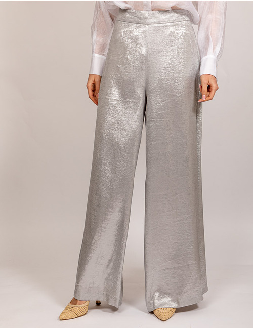 Access broek met elatische band zilver