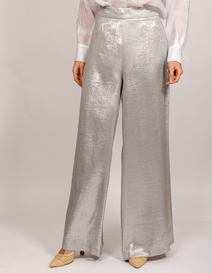 Access broek met elatische band zilver