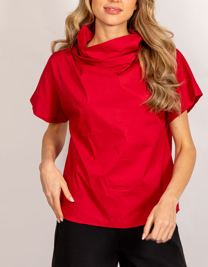 Liviana Conti korte mouw bloes rood