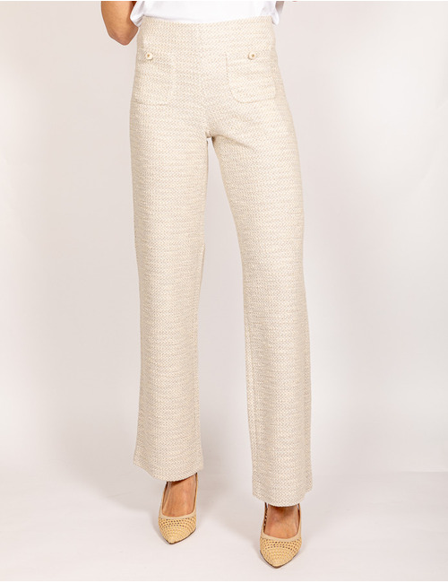 Raffaello Rossi broek met elatische band ecru