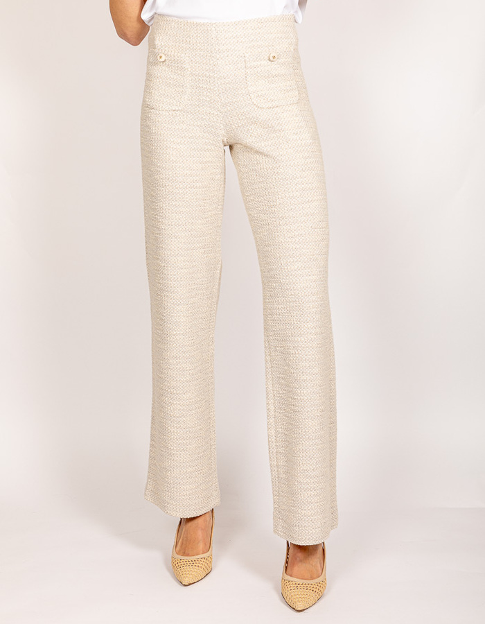 Raffaello Rossi broek met elatische band ecru