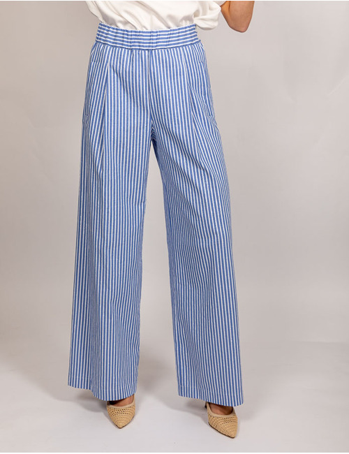 Gigue broek met elatische band blauw