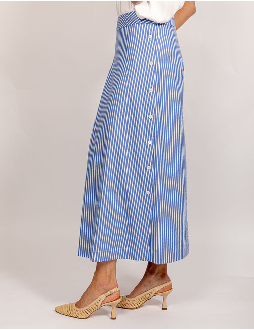 Gigue lange rok blauw