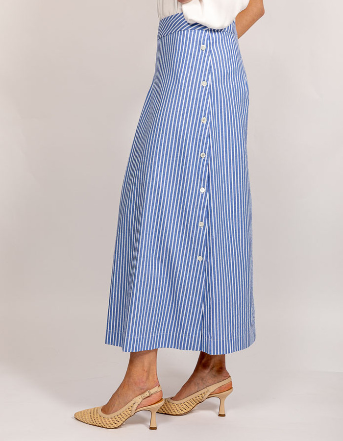 Gigue lange rok blauw