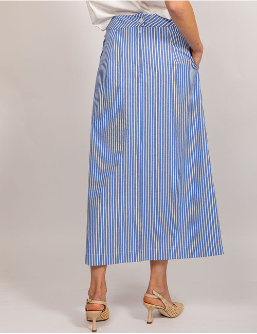 Gigue lange rok blauw