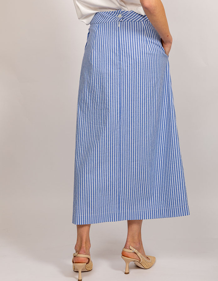Gigue lange rok blauw