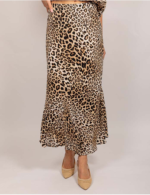 Beaumont lange rok leopard