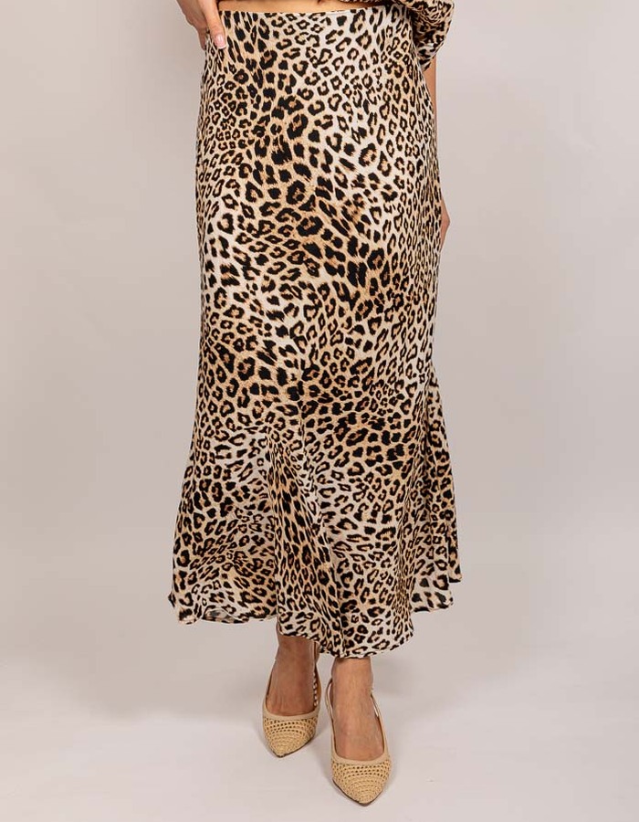 Beaumont lange rok leopard