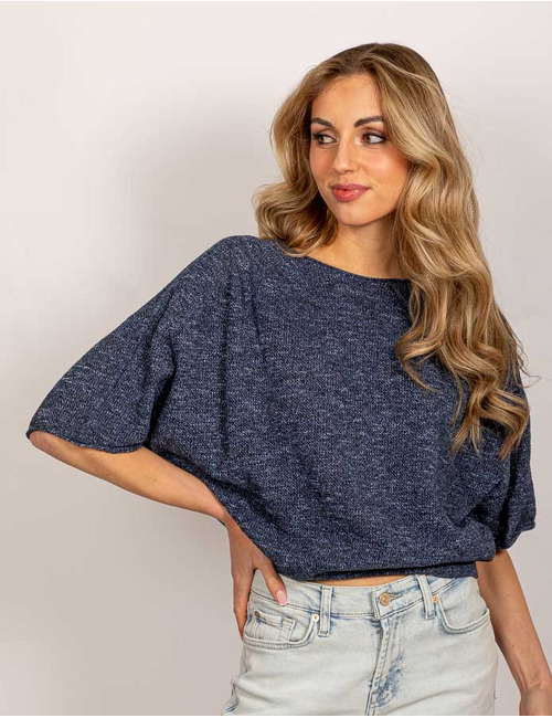 Drykorn korte mouw pull marine