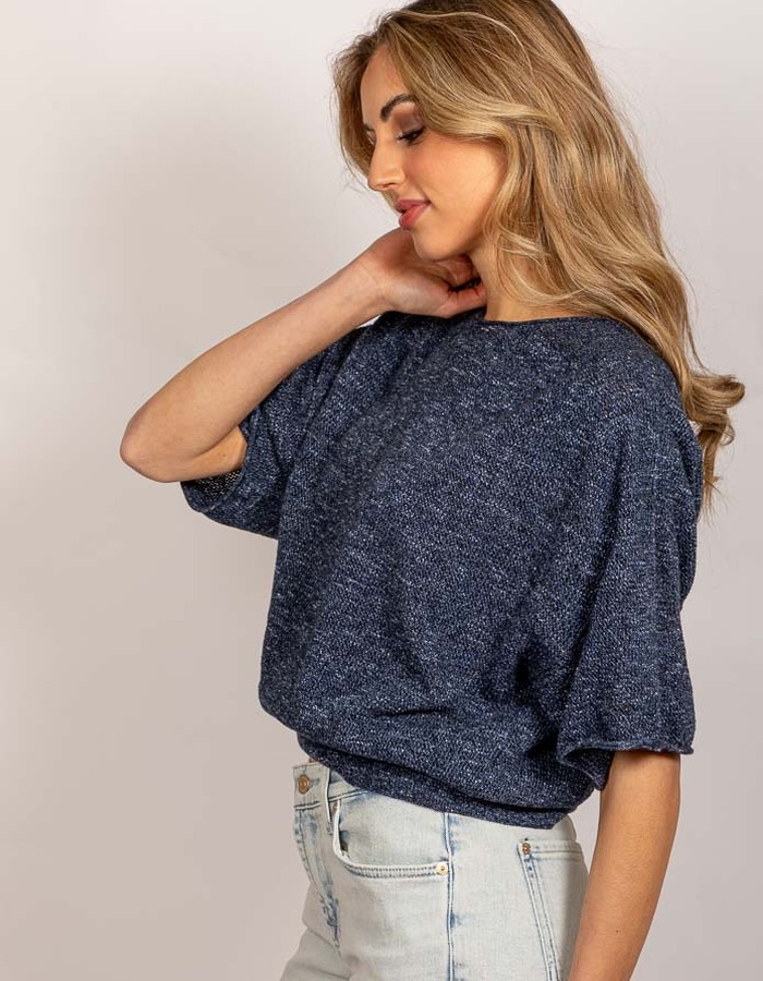Drykorn korte mouw pull marine