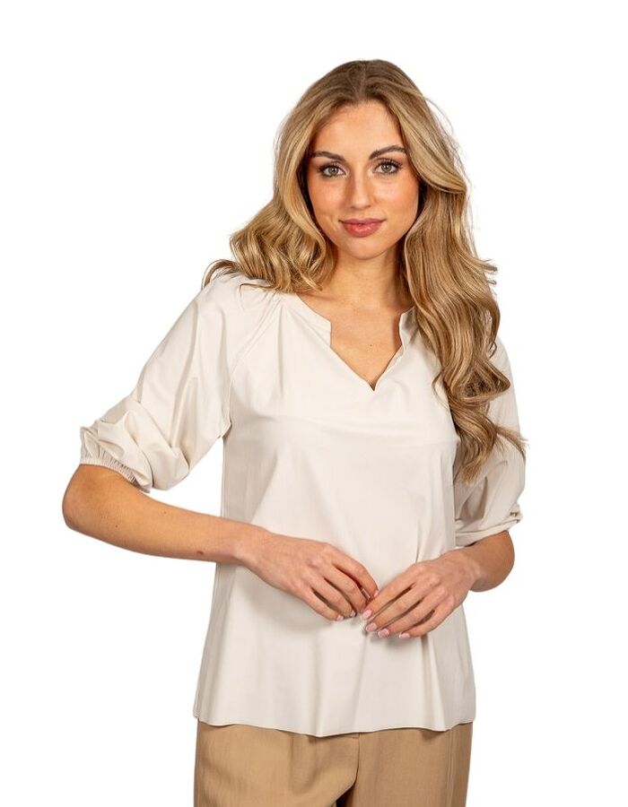 Due Amanti 3/4 mouw bloes beige