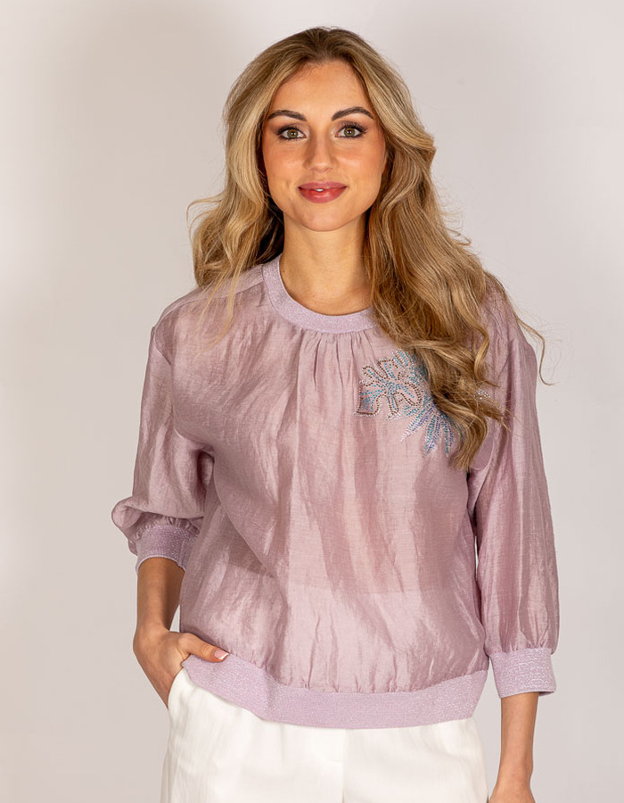 Due Amanti 3/4 mouw bloes roze
