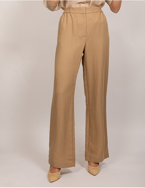 Due Amanti broek met elatische band beige
