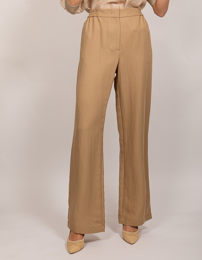 Due Amanti broek met elatische band beige
