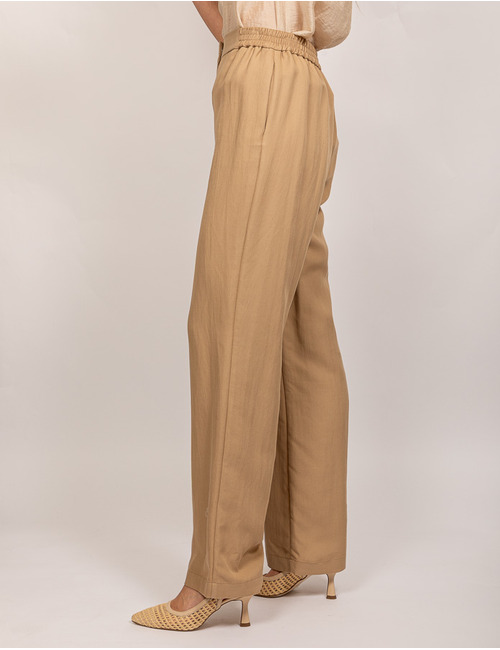 Due Amanti broek met elatische band beige