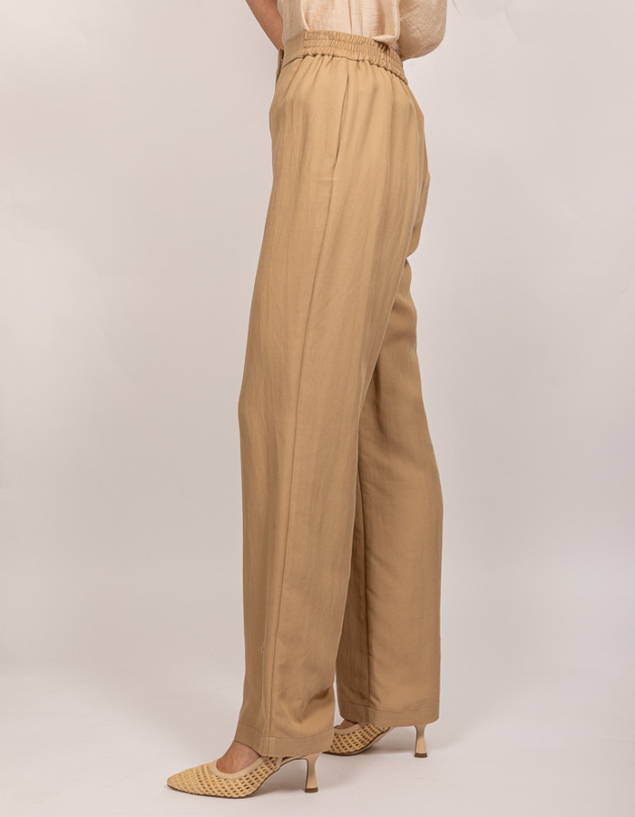 Due Amanti broek met elatische band beige