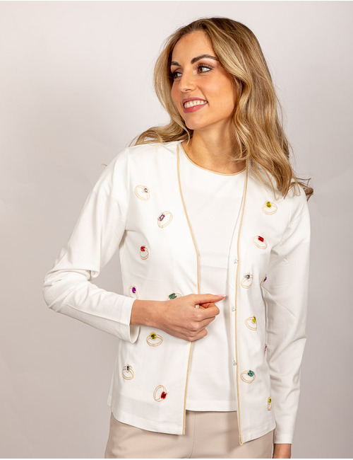 Leo & Ugo twinset gilet wit
