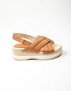 Dlsport platte sandalen cognac