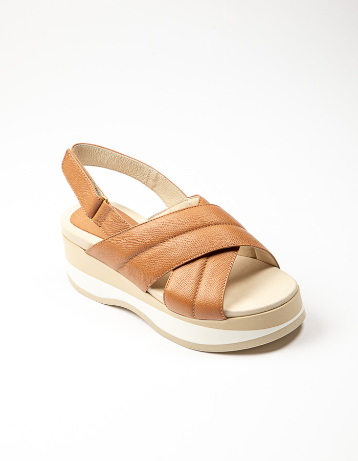 Dlsport platte sandalen cognac
