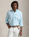 Custom Fit Mineraal-geverfd Oxford Overhemd – Skyblauw