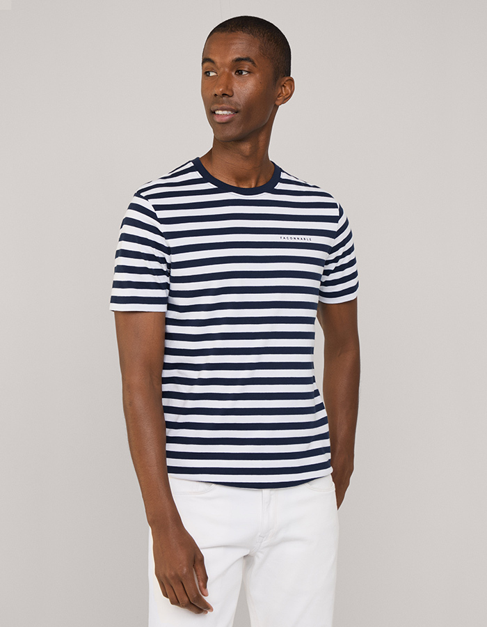 Regular Fit Nautical Striped T-Shirt – 100% Cotton  