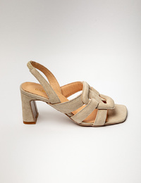 Babouche muil met hak beige