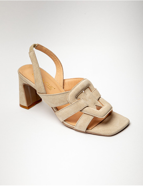 Babouche muil met hak beige