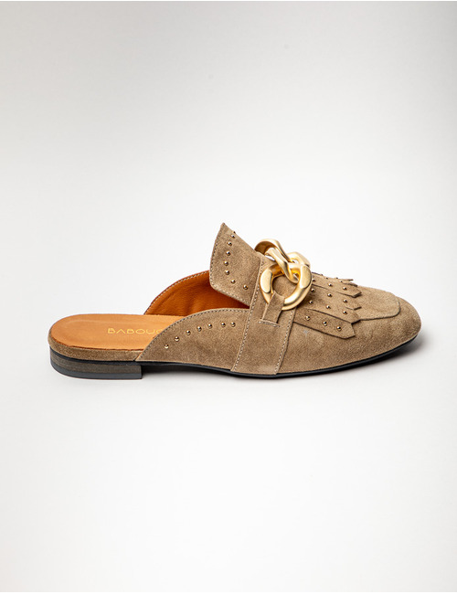 Babouche mocassin taupe